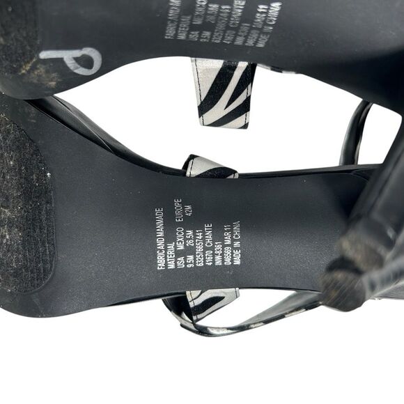 Apostrophe Black and White Zebra Print Strappy Heels Size 9.5 - Picture 10 of 13